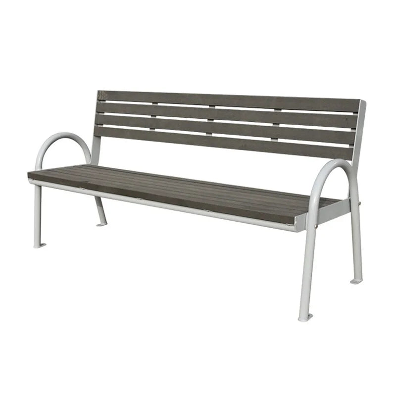 Outdoor Furniture Modern Metal Legs Wpc Wood Bench Seat Outside Park Private Bench Chair Out Door Garden Bench Seating