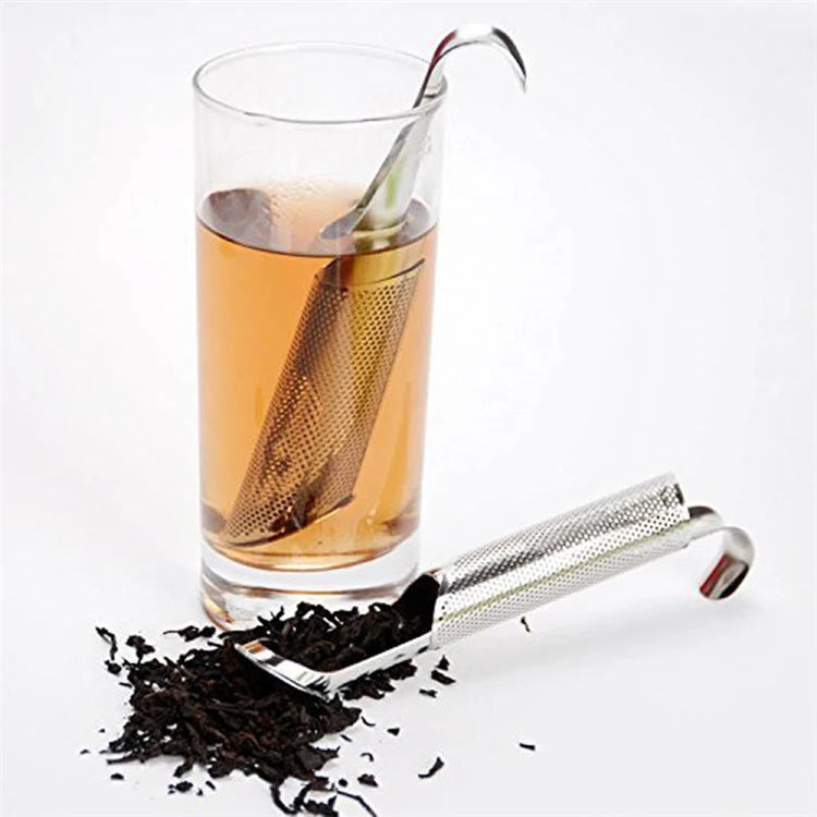 Long-Handle Stainless Steel Fine Mesh Tea Infuser Strainer Eco-Friendly Metal Hanging Diffuser for Loose Leaf Tea