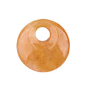 Hot Sale Yellow Jade 20MM Pendant Natural Stone Round Shaped Crystal Healing Stone Charm Handicraft for Necklace Making As Gift