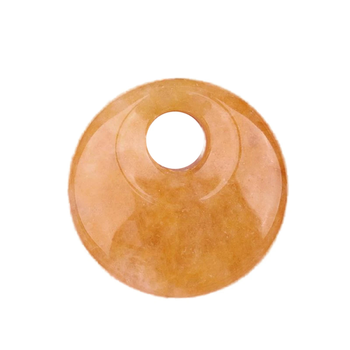 Hot Sale Yellow Jade 20MM Pendant Natural Stone Round Shaped Crystal Healing Stone Charm Handicraft for Necklace Making As Gift