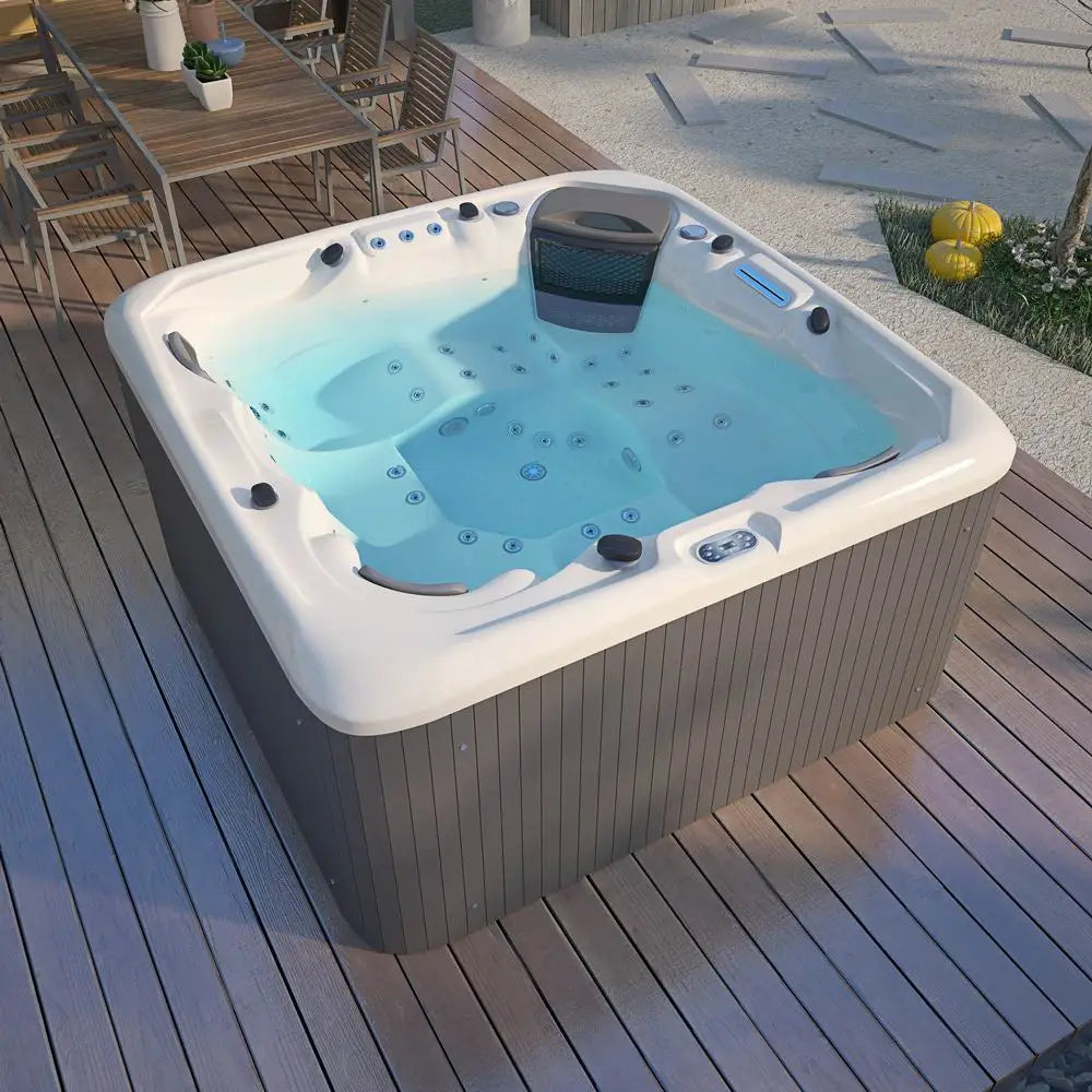 Luxury Blow up Hot Tub  Machine  5 People Massage whirlpool Bathtub Spa  with Salt Water  Dry Steam  Cleaning  Hot Tub