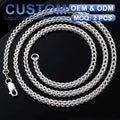Classic 925 Sterling Silver Necklace 0.7mm-3.0mm Thick Hip Hop Man Chopin Chain Lead-Free Nickel-Free Hypoallergenic Jewelry