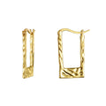 Statement Metal Texture S925 Sterling Silver U Shape Hoop Huggie Earrings 18K Gold Plated  Fashion Jewelry Women