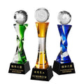 Blue Amber Green with Crystal Ball Glass Award Trophy Glass Crystal Trophy MH-J0141