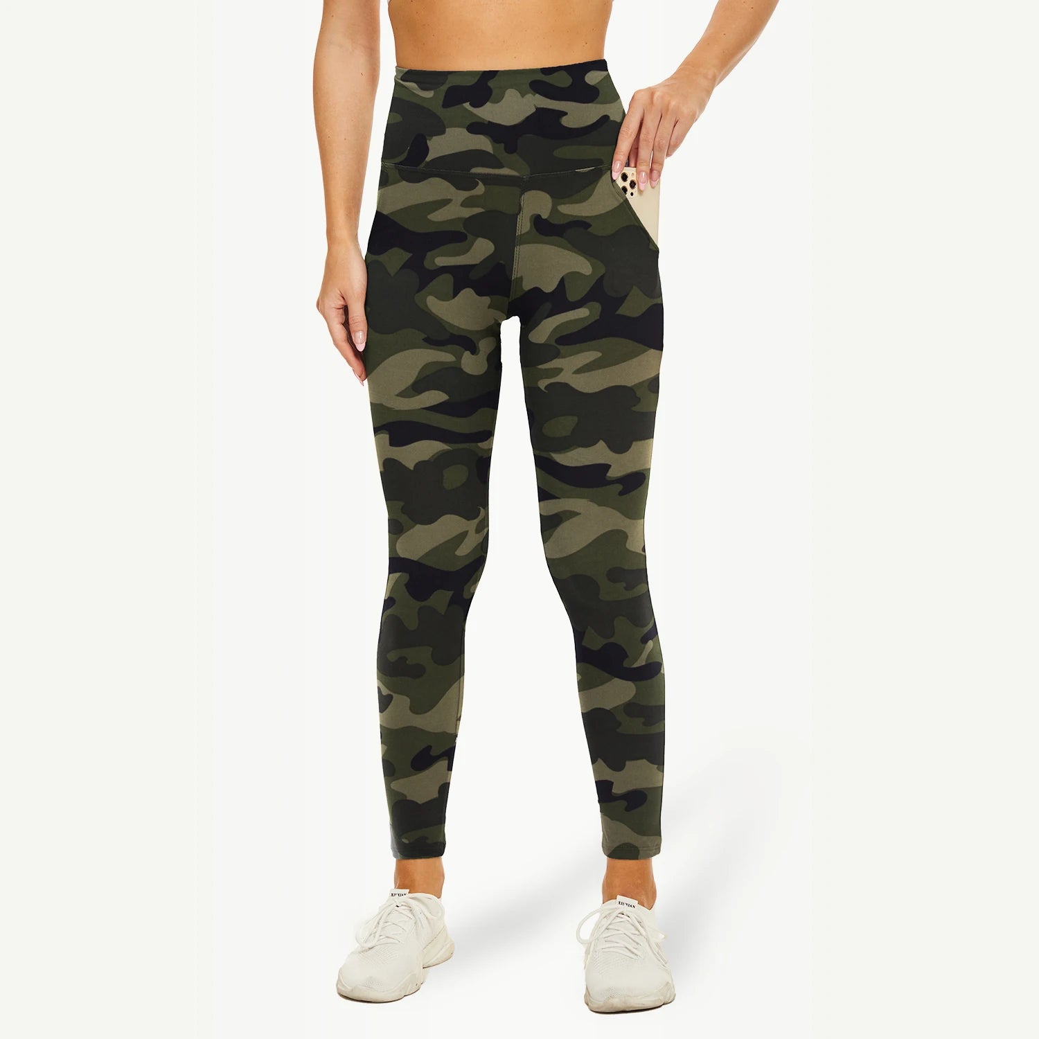 Super Soft Casual Camo Outwork Women's High Waist Yoga Leggings Breathable Durable Knitted Fabric Custom Logo Gym Workout Seamed