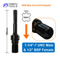 1-1/4"-7 UNC Male & 1/2" BSP Female Thread to SDS Max Adapter for Diamond Core Bit Heavy Duty Converter for Rotary Hammer Drill