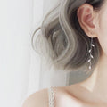 Dainty Star Tassel Threader Wave Dangle Drop Earrings for Women Girls Cute Long Chain Dangle Earring Ear Line Fashion Jwewlry