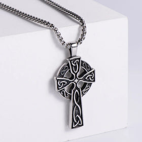Norse Viking Jewelry Knot Stainless Steel Retro Vintage Celtic Cross Pendant