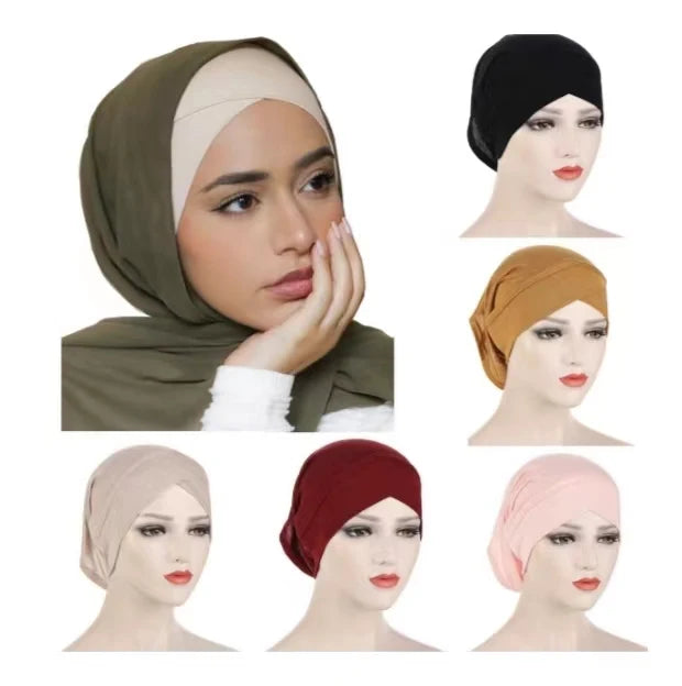 CCY for Best Seller Hot Mercerized Cotton Hijab Inner Caps Turban Underscarf Bonnet Bottom Hats for Muslim Traditional