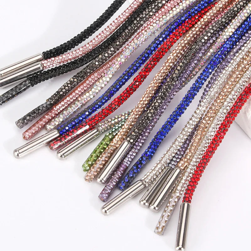 Shoelace Fashionable Distinctive White Crystal Rhinestone Rope Costband Shoe Strings