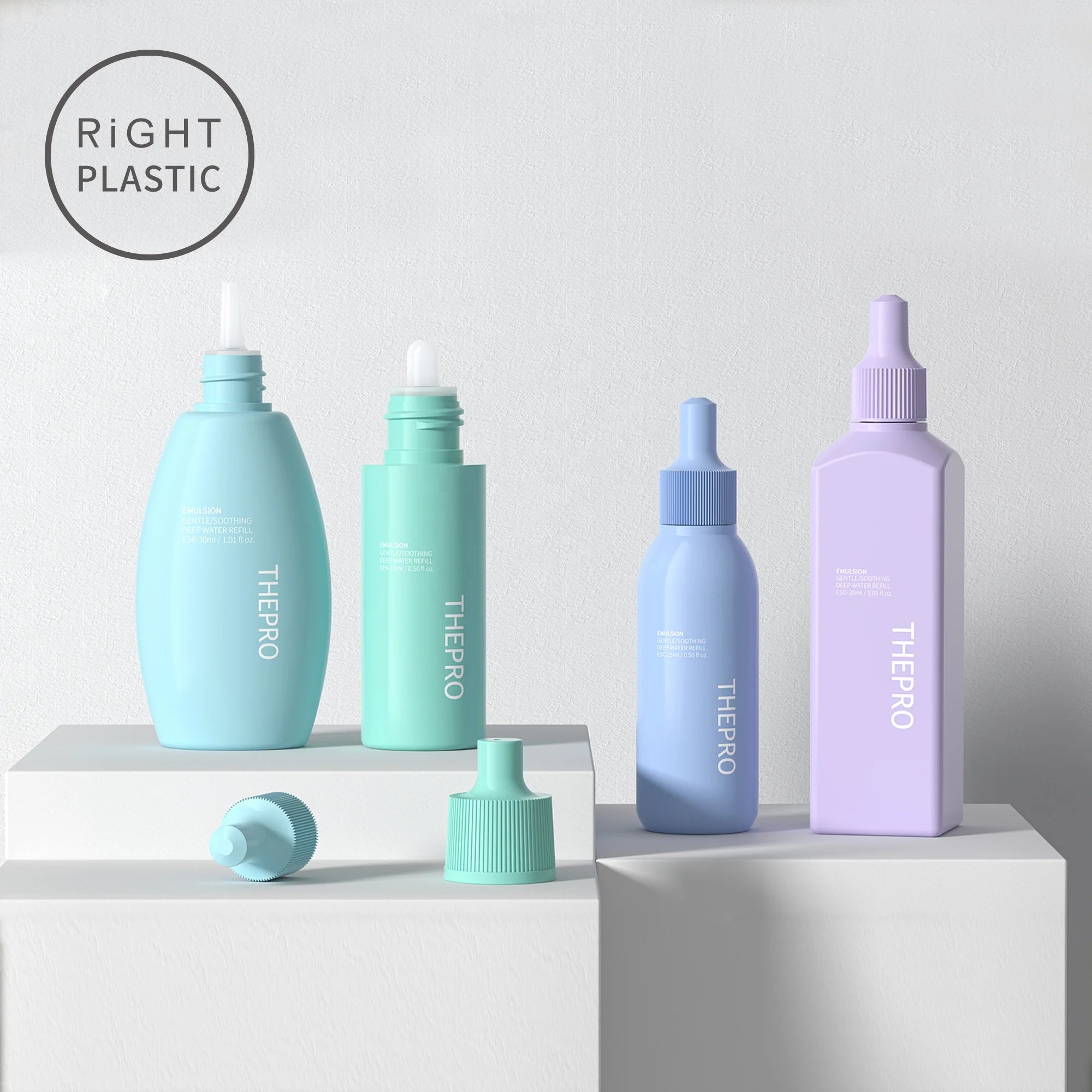 ESC Round Shape Cosmetics Facial Care Frosted PE Plastic Squeeze Essence Bottle With Screw Cap for Personal Skin Care