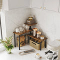 3-Tiered Kitchen Spice Rack Organizer Wood Metal Corner Counter Shelf Table Bin for Bathroom Storage Tray Use Food Preparation