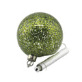 New Arrival 12cm Big Size Led Glass Ornaments Green Star Filled Christmas with Lights Hanging Shape Holiday Home Decoration