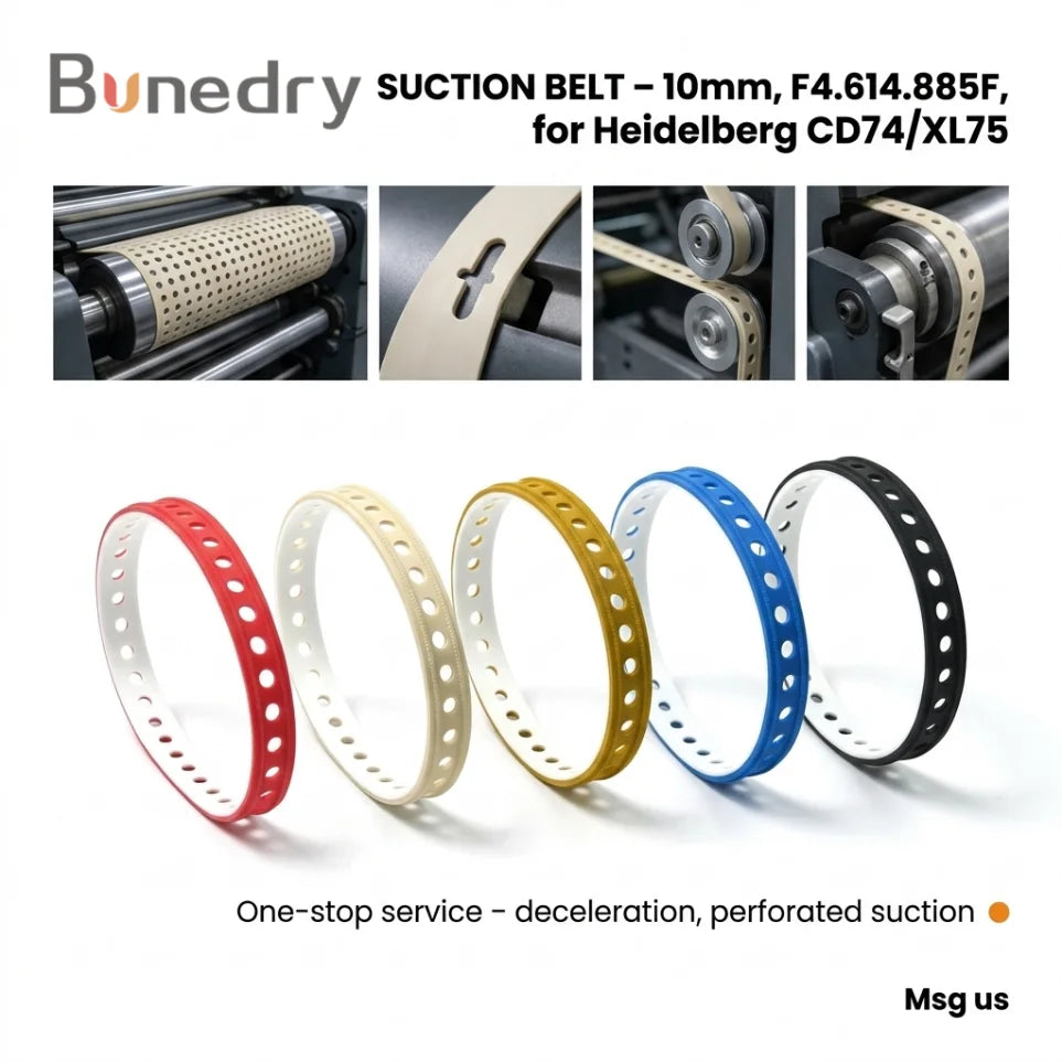 Suction Slow Down Belt 10mm F4.614.885F for Heidelberg CD74 XL75 Offset Press High Speed Delivery Section 3x Slowing