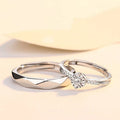 New Arrival Valentine's Day Gift Simple S925 Sterling Silver Wedding Engagement Rings for Couples