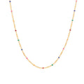 Wholesale Colorful Rainbow Chain Necklace Enamel  Bohemian Tarnish Free Chain Stainless Steel Waterpoof 18k Gold No Fading