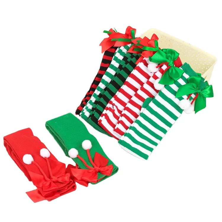 Christmas Socks Over Knee Stockings Christmas Stripes Stockings