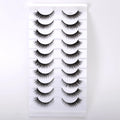 High Quality 10Pairs 8mm-12mm Synthetic Korean Fiber Natural Long 3D Eyelashes Wholesale Makeup Beauty