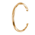 Premium Gold Plated Stainless Steel Fashion Bangle Spiral Twist Adjustable Design with Non-Tarnish Feature