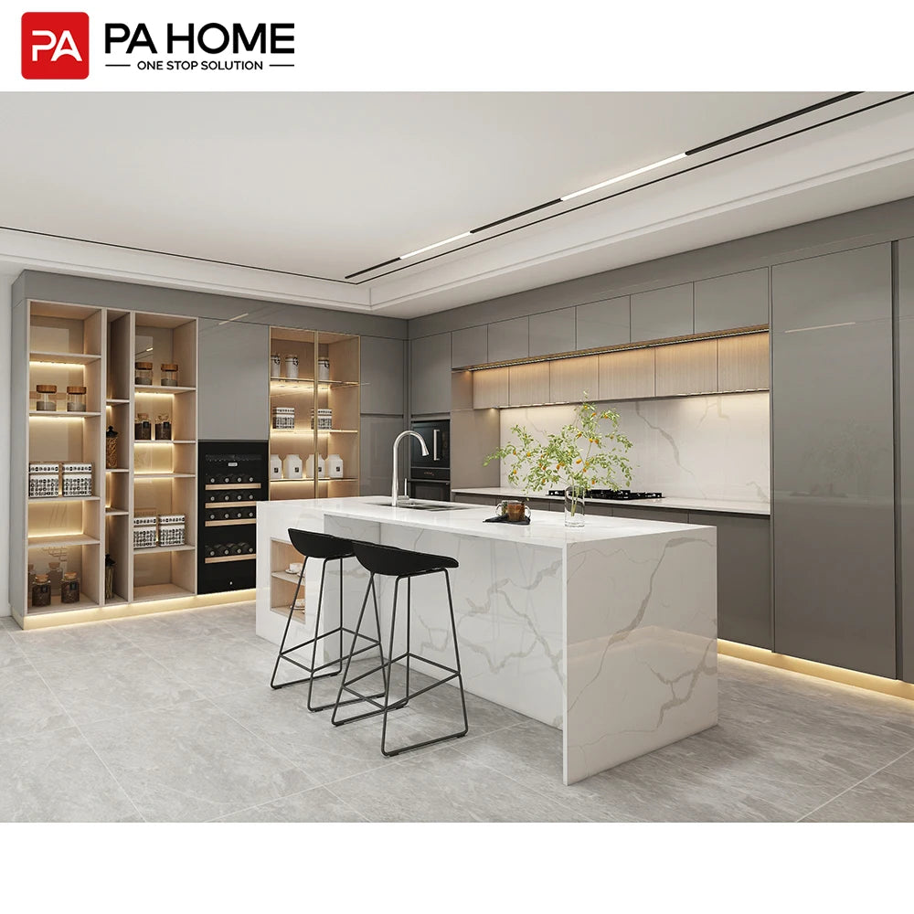 PA Luxury Contemporary Design Wooden Modular Household Kitchen Cabinet