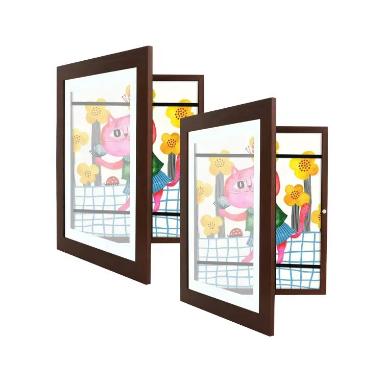 Customizable Logo Classical Front-Opening Children Kids Art Picture Frame for Drawing Home Office Magnet Frame
