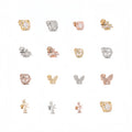 New Design Fashion Cold Personality Cochlear Stud Sweet Brass Geometry Earring Stud Flower Zircon Ear Studs for Women
