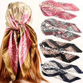 Women's Fashion 35.5\" Large Two Tone Silk Feeling Satin Bandanas Breathable Neck Hair Wrap for Outdoor Scenes