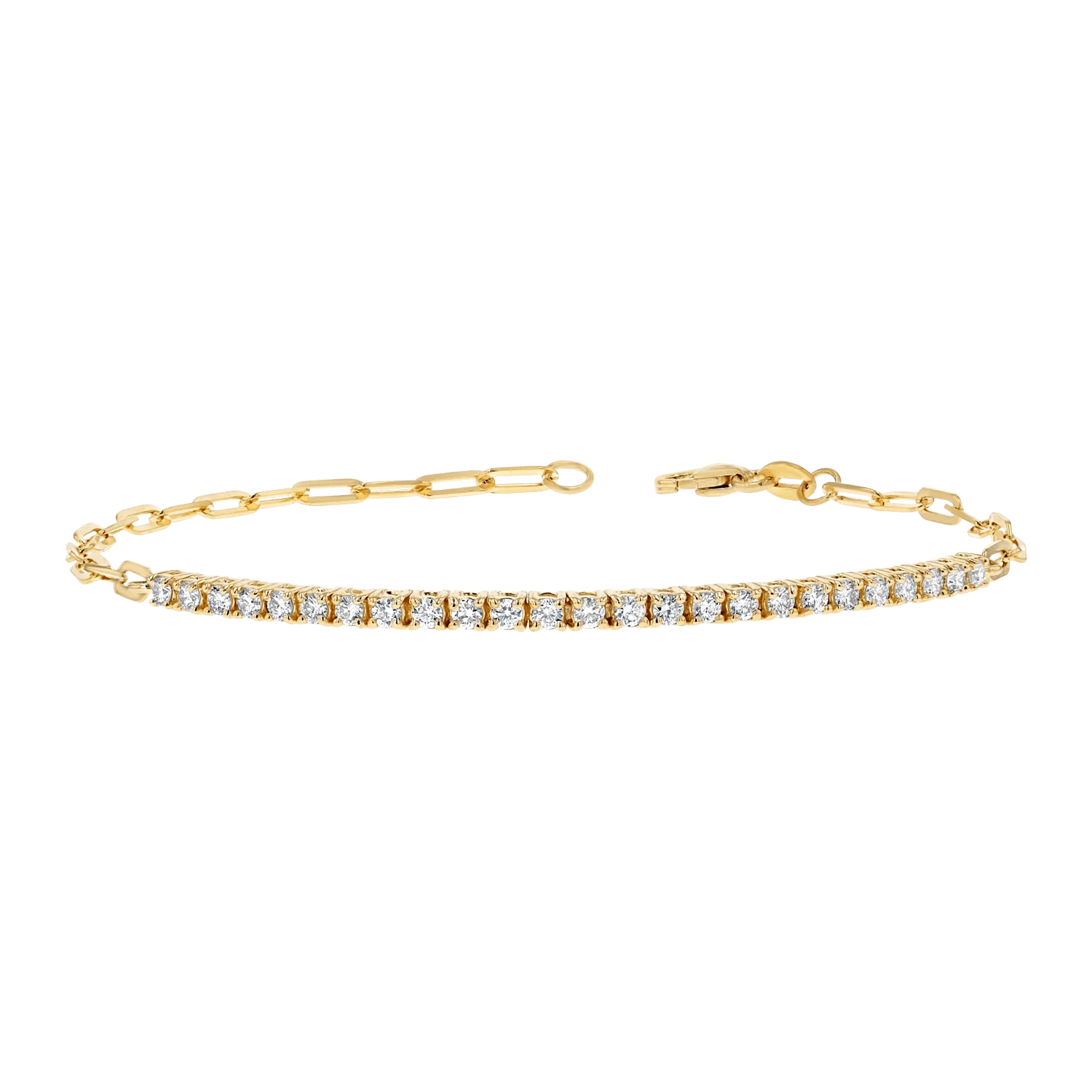 Thin 18K Gold Princess Cut Cubic Zircon Chain With Tennis Mix Thin Women's Bracelet in 925 Sterling Silver Classic Jewelry