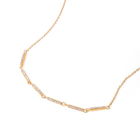 J&D Fashion New Arrival 18K Gold Stainless Steel Choker Delicate Square Rhinestone Necklace Women Party