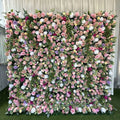 Vv282 Customized 4D Roll up Artificial Flower Wall Flower Backdrop Fabric Base Flower Wall Home Wedding Baby Shower Decorations MegaBDM