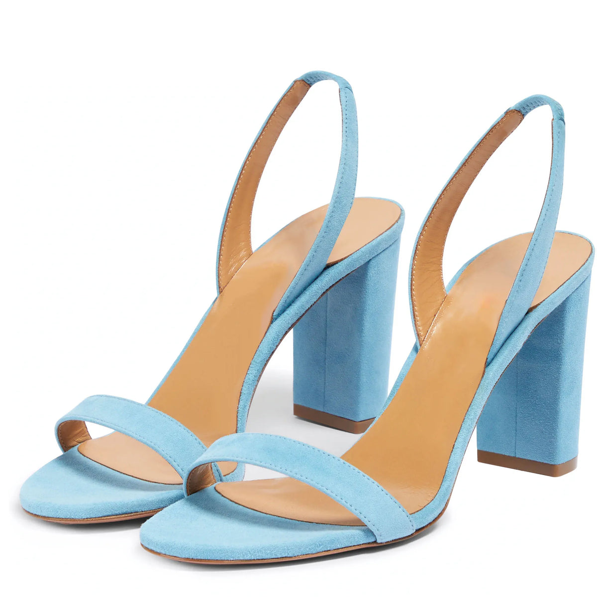 Ladies High Heel Fancy Sandals Plus Size Women Open Toe Slingback Block Faux Suede Party Shoes