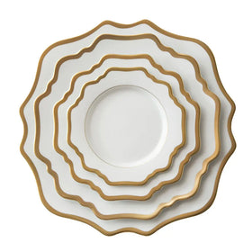 Hotel Products Luxury Dinnerware Sunflower Gold Rim Plates Ceramic Tableware
