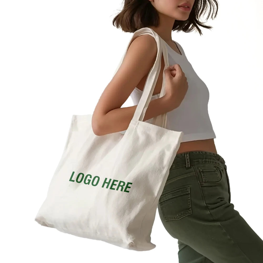 Women Shoulder Bag Custom Grocery Tote Shopping Bag Eco-friendly Reusable Plain Cotton Canvas Tote Bags With Rope Handle