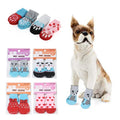 Pet Christmas Socks Cute Cartoon Print Pet Dog Socks Anti Slip Pet Dog Sock