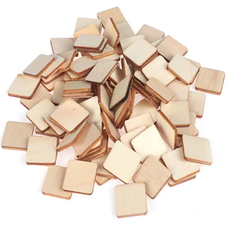 Wholesale Wooden Ornaments 50PCS 1-Inch Unfinished Wood Square Corner Pieces for DIY Crafts and Lettering Dropshipping