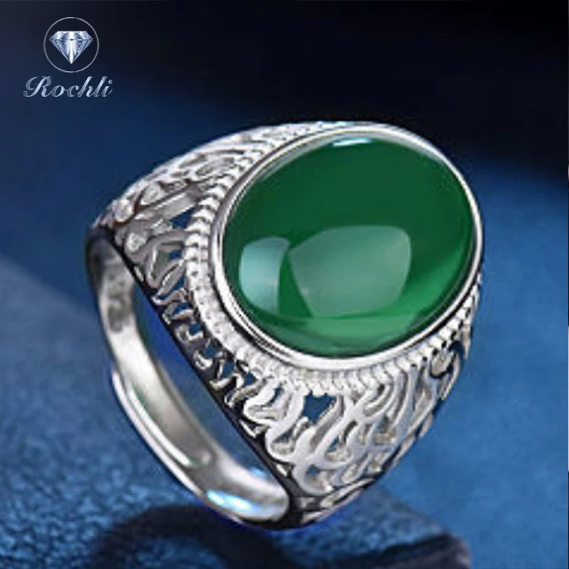 Wholesale Custom Man Dainty Luxury Design Agate Ring Agate Gemstone Men's Rings Jewelry