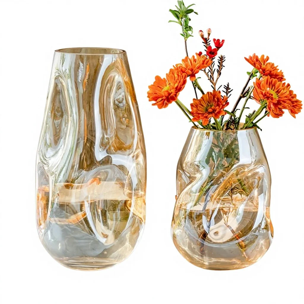 2023 New Arrival Nordic Geometric Modern Handmade Glass Vase for Home & Garden Flower Arrangements