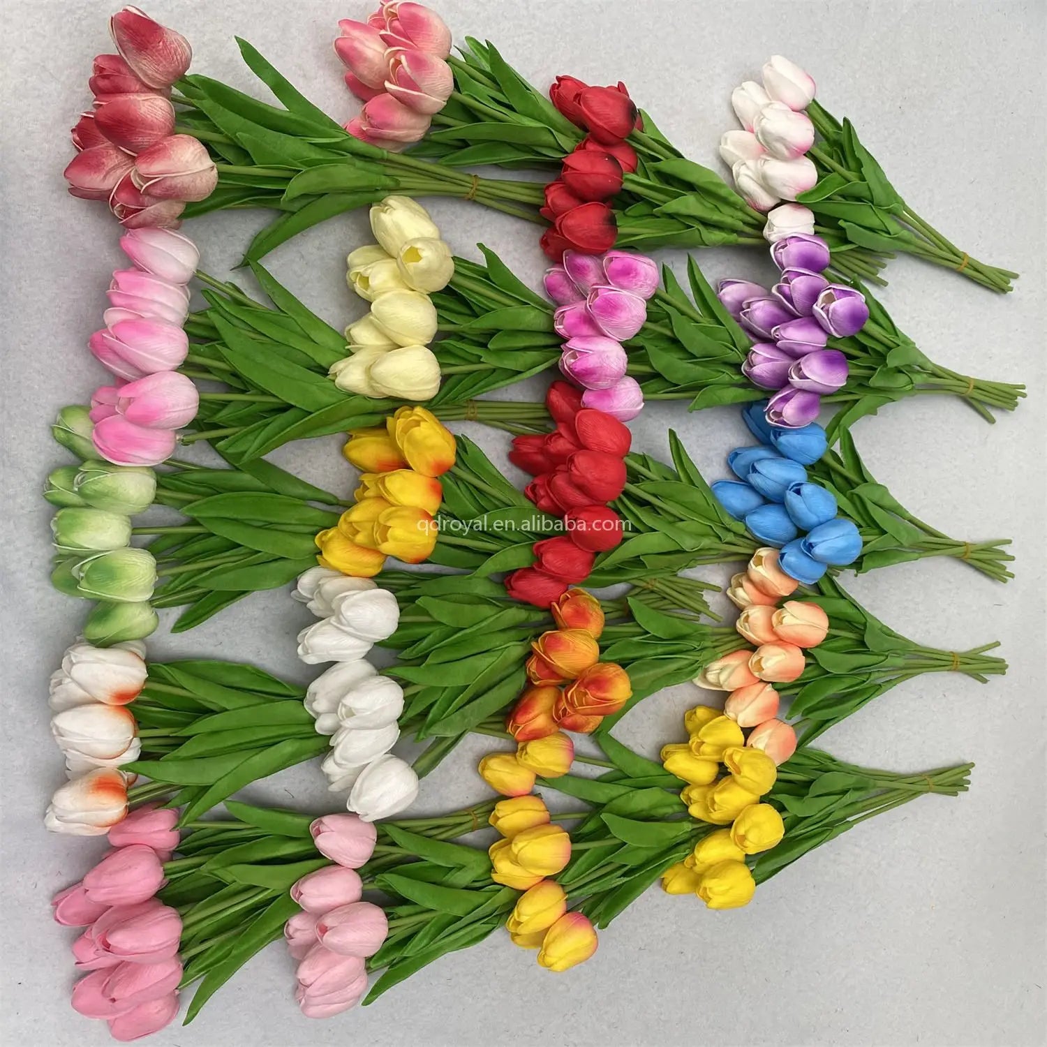 Direct Wholesale Good Quality Single Soft Rubber Tulip Decor Outdoor Artificial Flowers