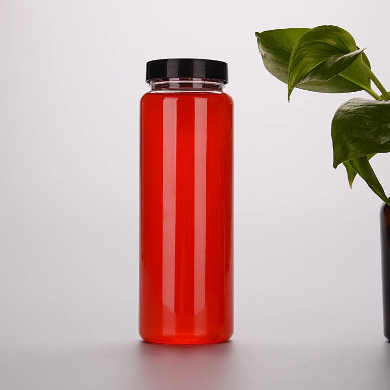 500ml PET Transparent Customized Plastic Pet Juice Coffee Tea Bottles with Cap