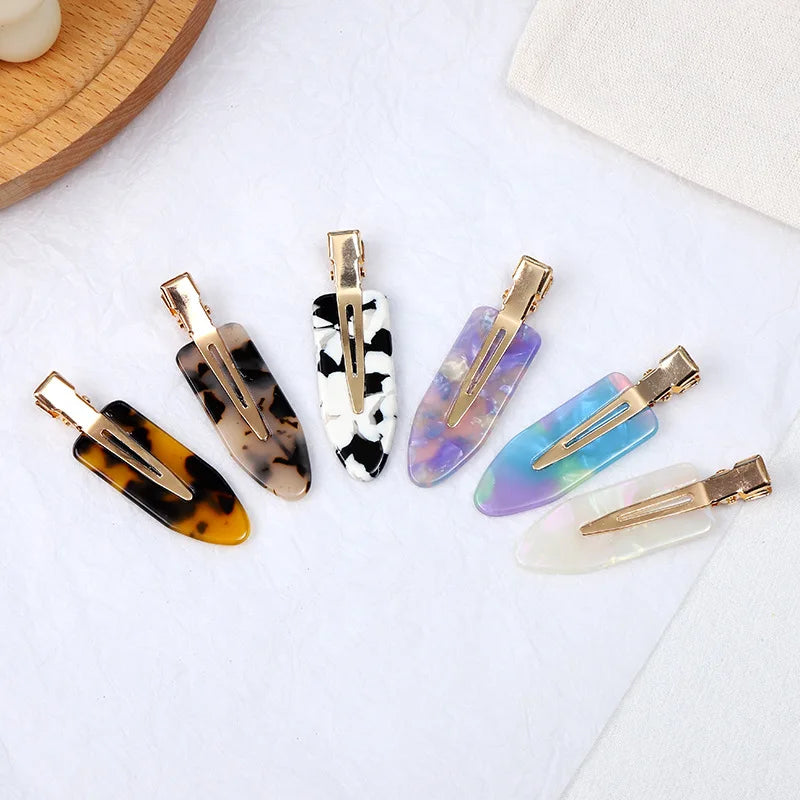 Wholesale Makeup Traceless Hair Pins Acetic Acid Bangs Duck Mouth Hair Clip Colorful No Crease Curl Clips