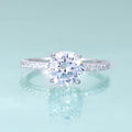 KH001 Abiding 8mm 9mm VVS1 DEF Color Moissanite Diamond Good Plated 925 Sterling Silver Engagement Ring Wholesale