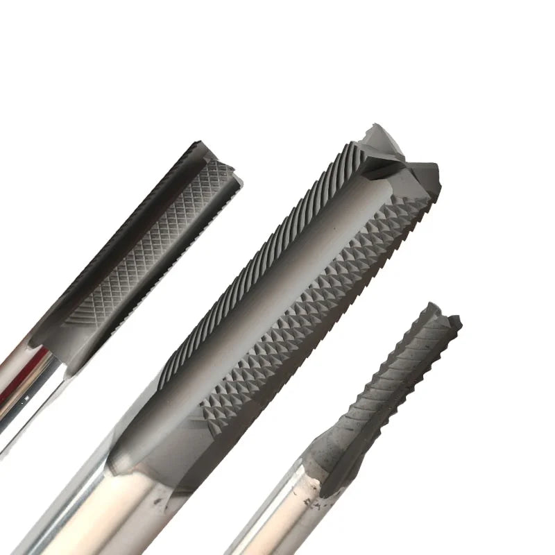 JR143 3-12mm CNC Cutting Tool Diamond Coating Corn Teeth Flat End Mill Milling Cutter for PCB Wood