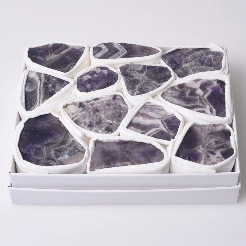 HZ Natural Quartz Dream Amethyst Healing Raw Gemstone Mineral Specimen for Home Decor Energy Stone