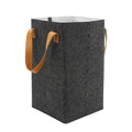 Large Laundry Basket  Felt Storage Basket Organizer with Leather Handles for Living Room