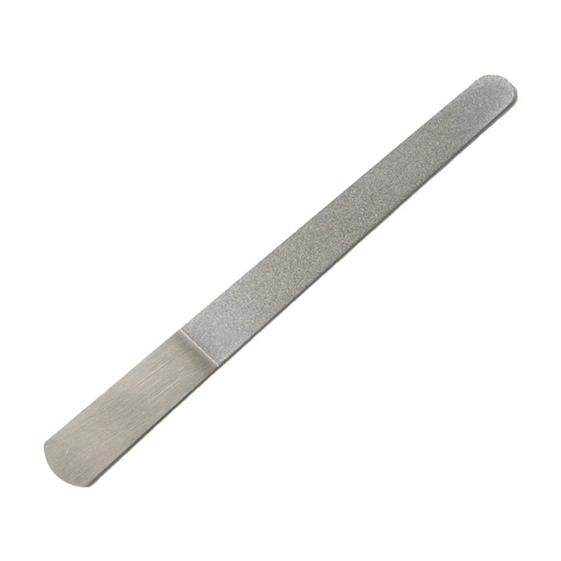 Sales with Hole Files for Nails Stainless Steel Round Edge Striped Nail File Reusable Nail File Metal