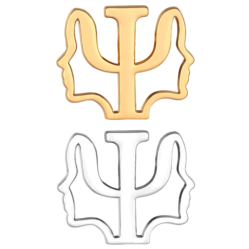Custom Gold Silver Color Medical Brooches Psychology Symbol Soft Enamel Pins Mental Health Lapel Badges
