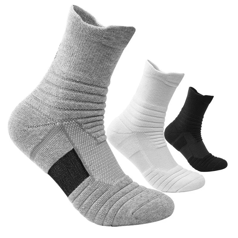 Custom Socks Sports Bottom Outdoor Running Mid Volleyball Men'S Basketball Socks With Thick Towel Sole Sports Socks