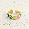Stainless Steel Fashion Personality Cool Style Devil Eye Ring Titanium Steel 18k Gold Plated Evil Eye Ring
