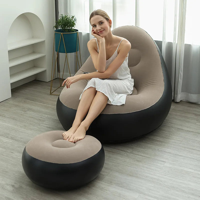 Modern Design Compact & Portable Inflatable Air Sofa with Cooler Compartment & Carry Strap-for Living Room & Outdoor Use