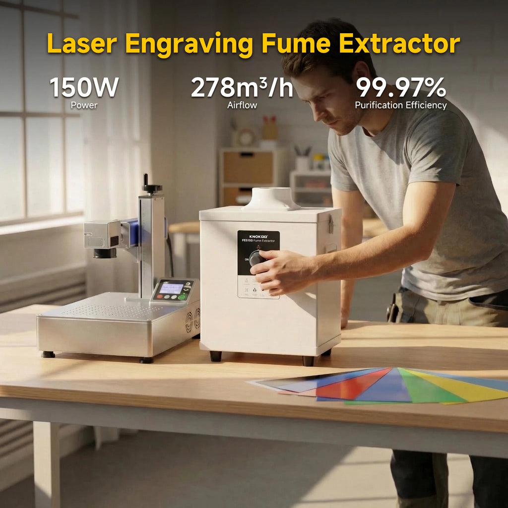 KNOKOO FES150 Welding Smoke Absorber Air Purifier Laser Fume Extractor HEPA Filter for Laboratory Nail Salon 3D Printing